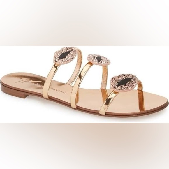 Giuseppe Zanotti Lips Three-Band Flat Slide Sandal size 9. - Picture 2 of 12